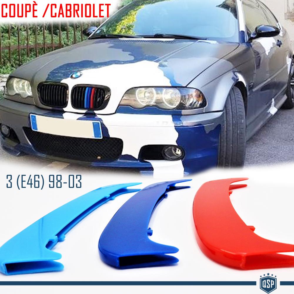 3x Grille COVER STRIPES for BMW 3 Series COUPE/CONVERTIBLE (E46) 98-03 PRE  Facelift in Colors M Sport