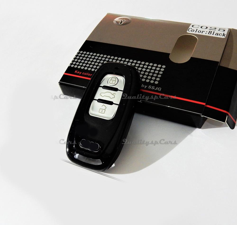 Rigid Schlüssel Fernbedienung Schutz Hülle metallisch SCHWARZ für Audi A5  (B9/8W6) Gehäuse aus Thermischer Abs
