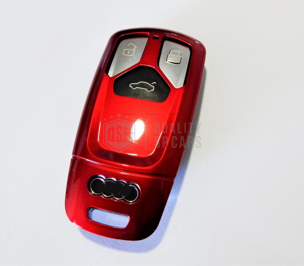 Rigid Schlüssel Fernbedienung Schutz Hülle metallisch Rot für Audi A4 (B9)  Gehäuse aus Thermischer Abs