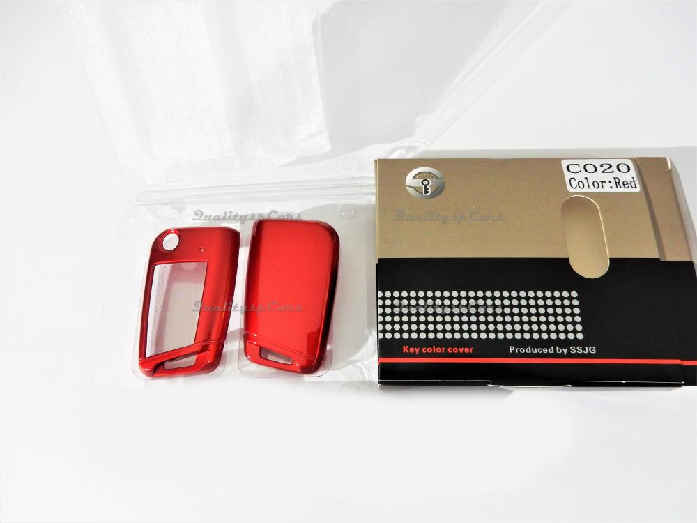 Rigid Schlüssel Fernbedienung Schutz Hülle Rot metallic für Audi A1 (8X)  Gehäuse aus Thermischer Abs