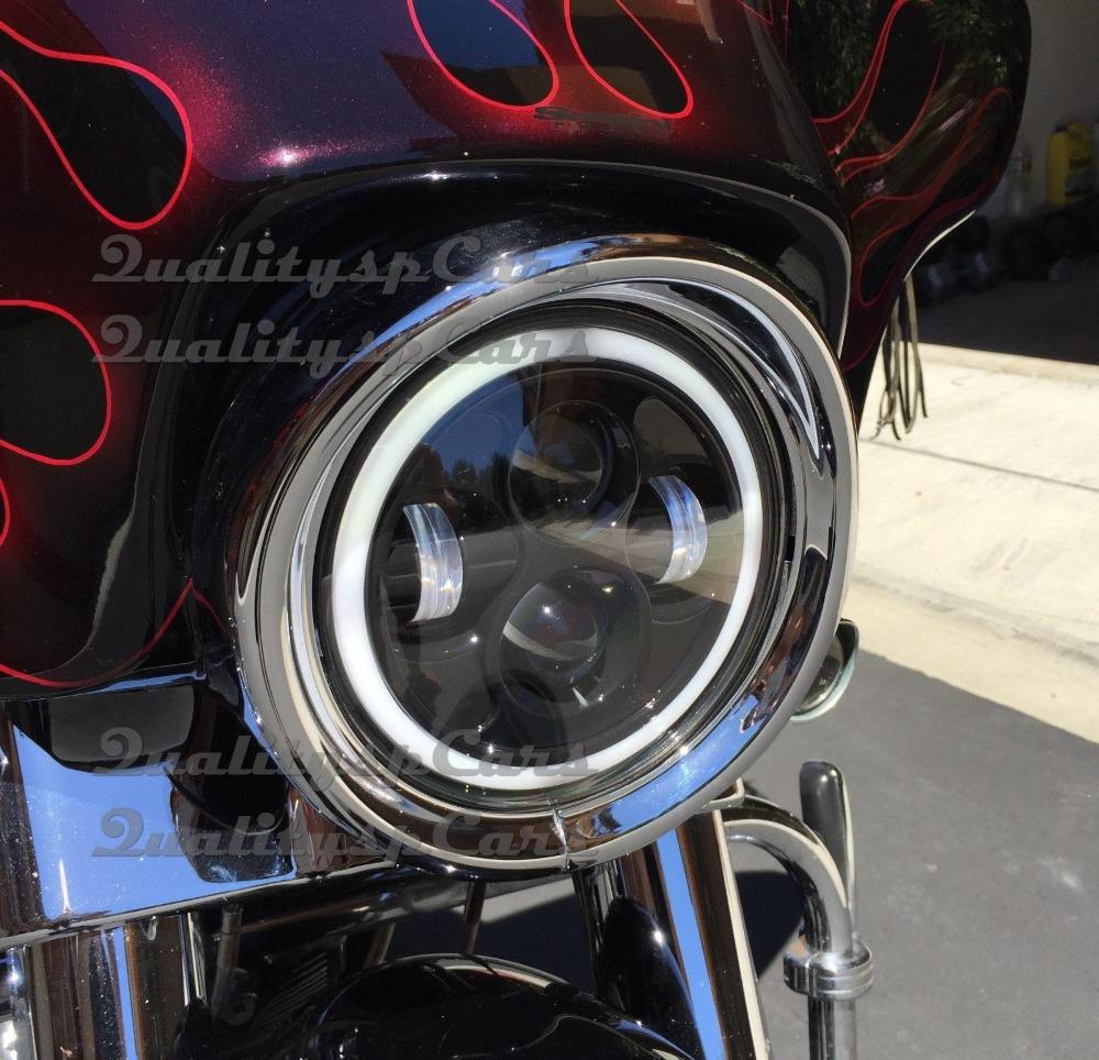 LED Scheinwerfer 7 Zoll Daymaker Standlicht & Blinker für Harley Davidson  chrome