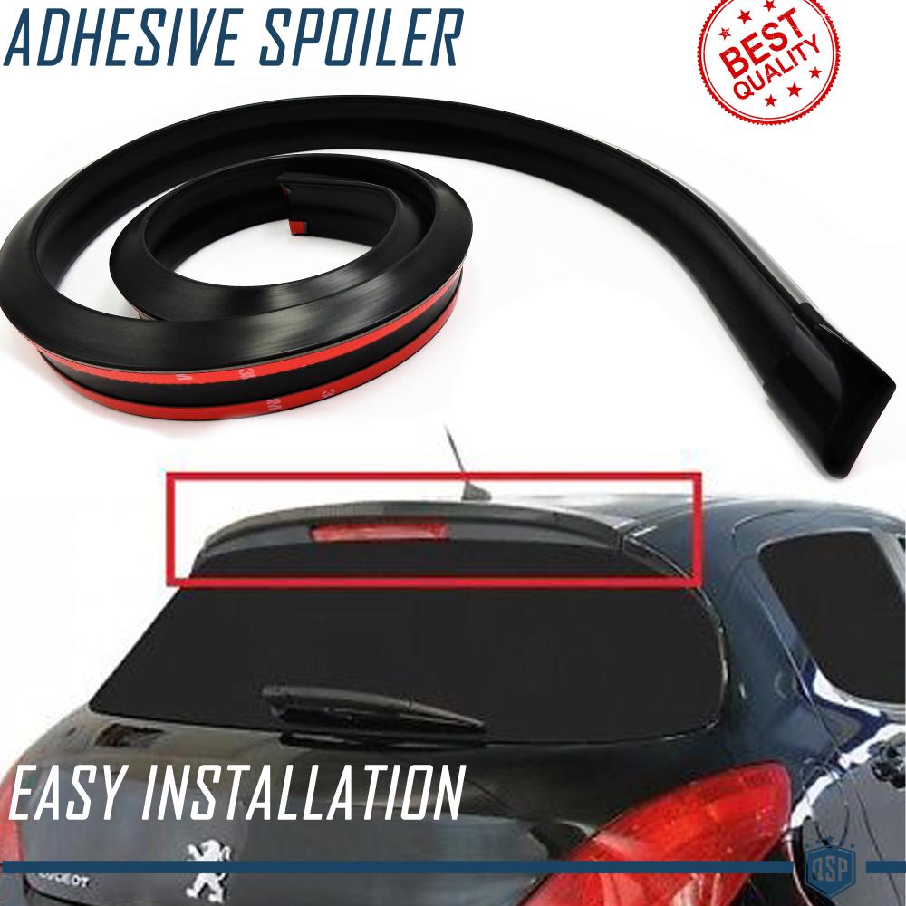 Rear SPOILER For PEUGEOT 208-206-207 adhesive, for Trunk / Roof Lip Wing in  BLACK EPDM flexible