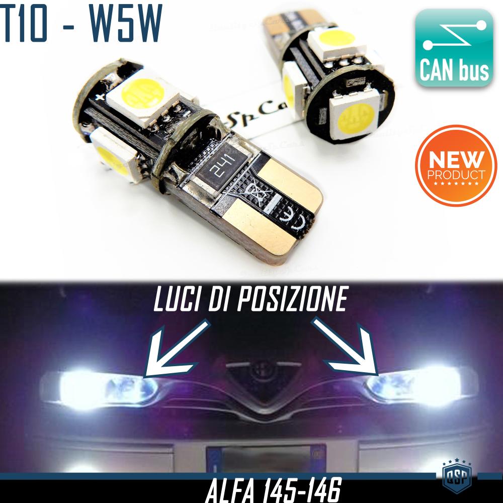 2x Luci di Posizione a LED per Alfa Romeo 146, Lampadine T10 W5W 6500K  Bianco Ghiaccio