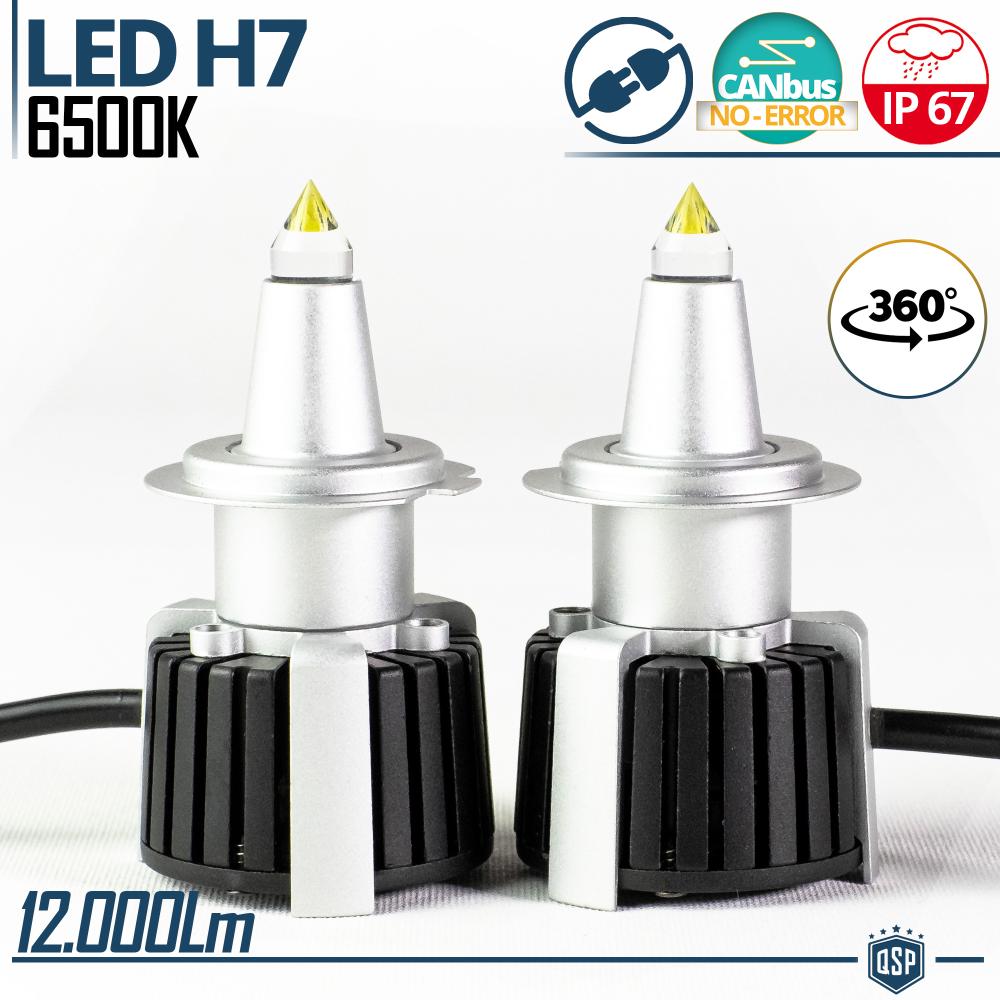 Kit LED H7 al Quarzo 360° CANbus  Lampadine LED Auto Luci Bianche Potenti  6500K 55W