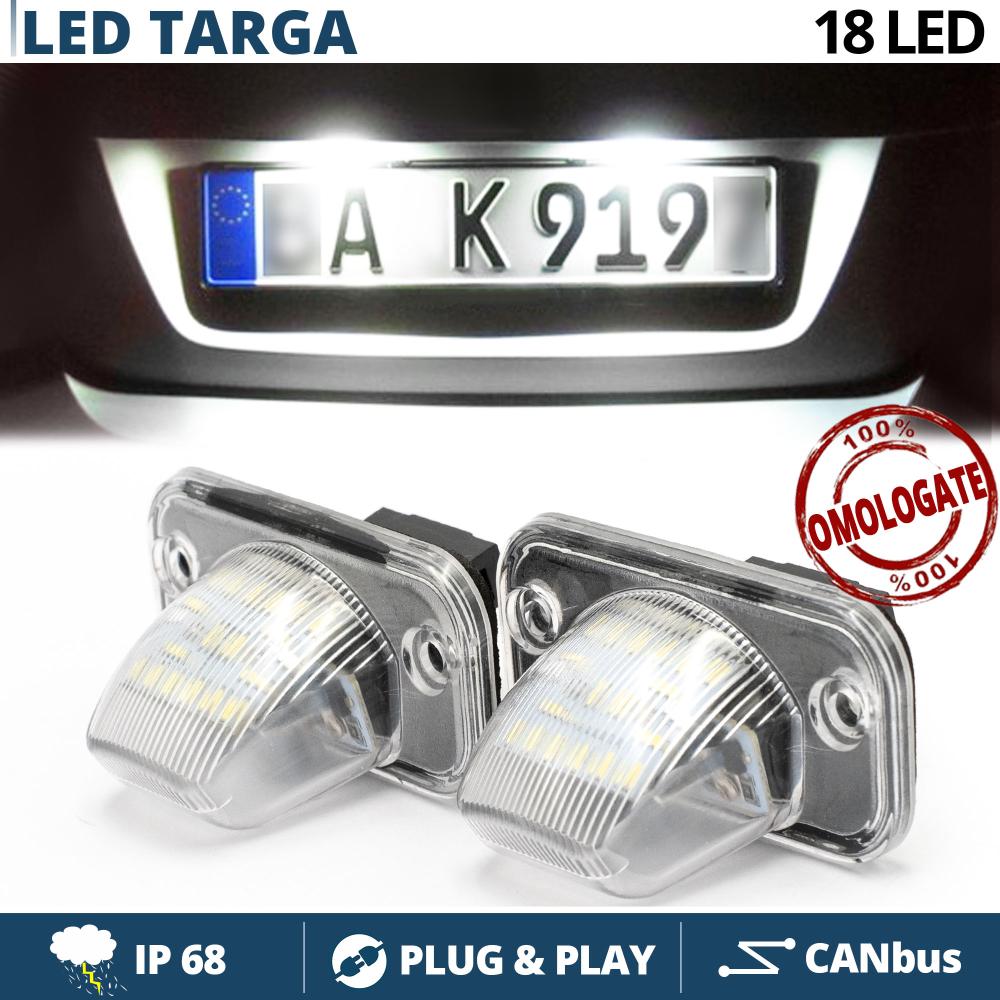 2 LED Kennzeichenbeleuchtung für VW Transporter (T4) 1990-2003 | Canbus,  Plug & Play | 18 LED 6.500K Weißes Eis