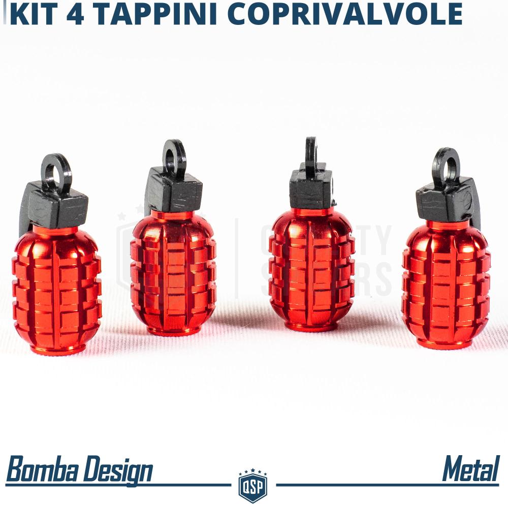 Tappi Cappucci Coprivalvole per Pneumatici Auto Abarth Universali,  Scorpione Giallo, Set da 4 – Motorstile