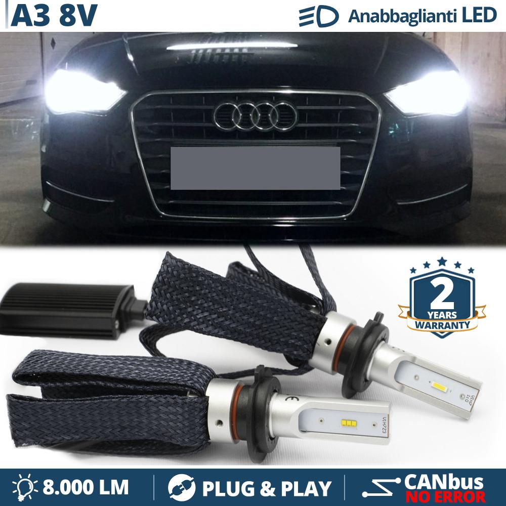 H7 LED Kit für Audi A3 8V Abblendlicht CANbus Birnen | 6500K Weißes Eis  8000LM