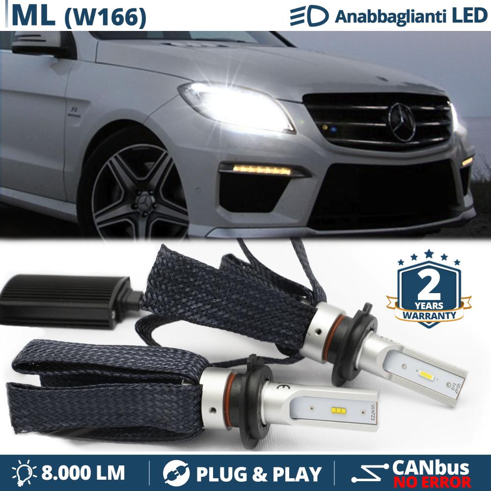 H7 LED Kit for Mercedes ML W166 Low Beam CANbus Bulbs | 6500K Cool White  8000LM
