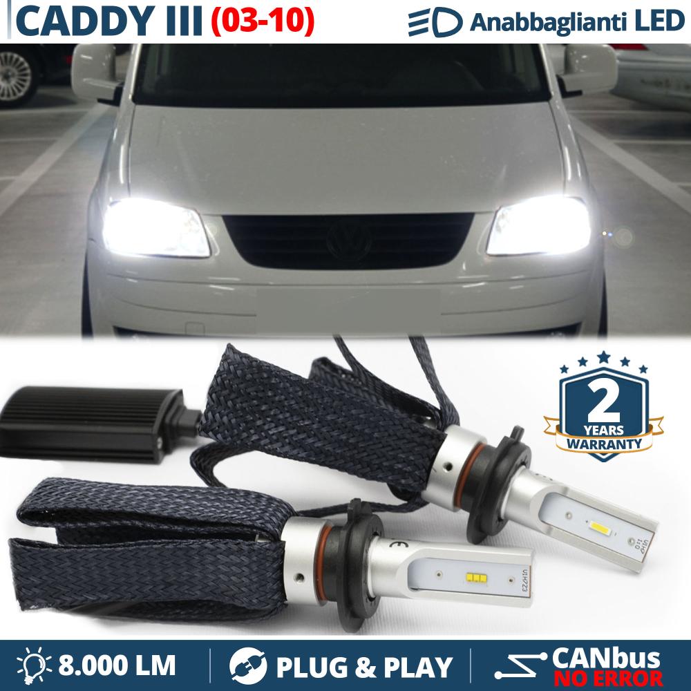 H7 LED Kit für Vw CADDY 3 Abblendlicht CANbus Birnen | 6500K Weißes Eis  8000LM