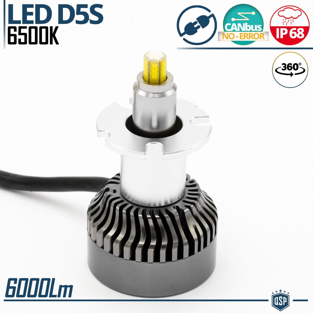 1 Lampadina LED D5S, Conversione da Xenon HID a LED Plug & Play, Luce  Bianca Potente 360°
