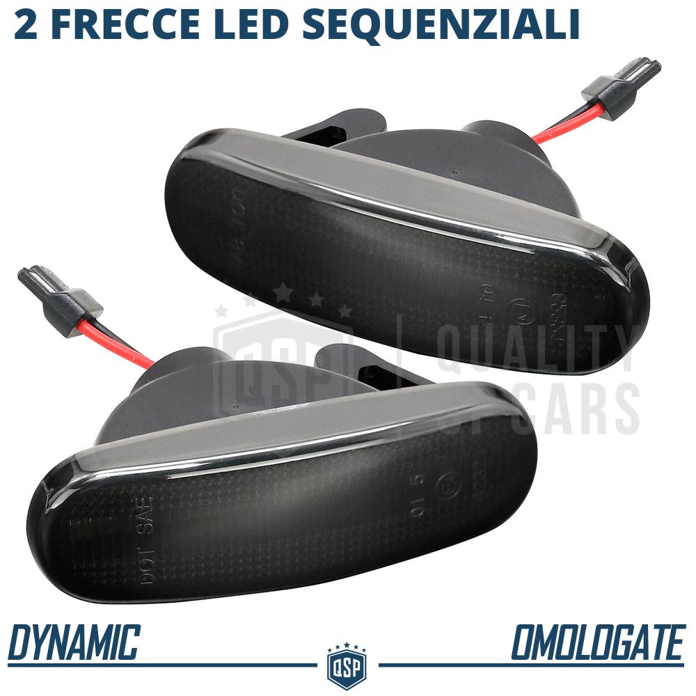 LED Side Markers for Fiat PANDA 2 (169) Sequential Dynamic, Black Smoke  Lens, E-Approved, Canbus