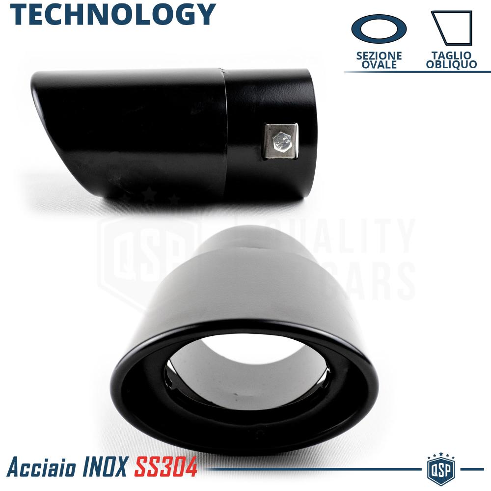 1 OVAL EXHAUST TIP for VW GOLF 6 Black Stainless STEEL