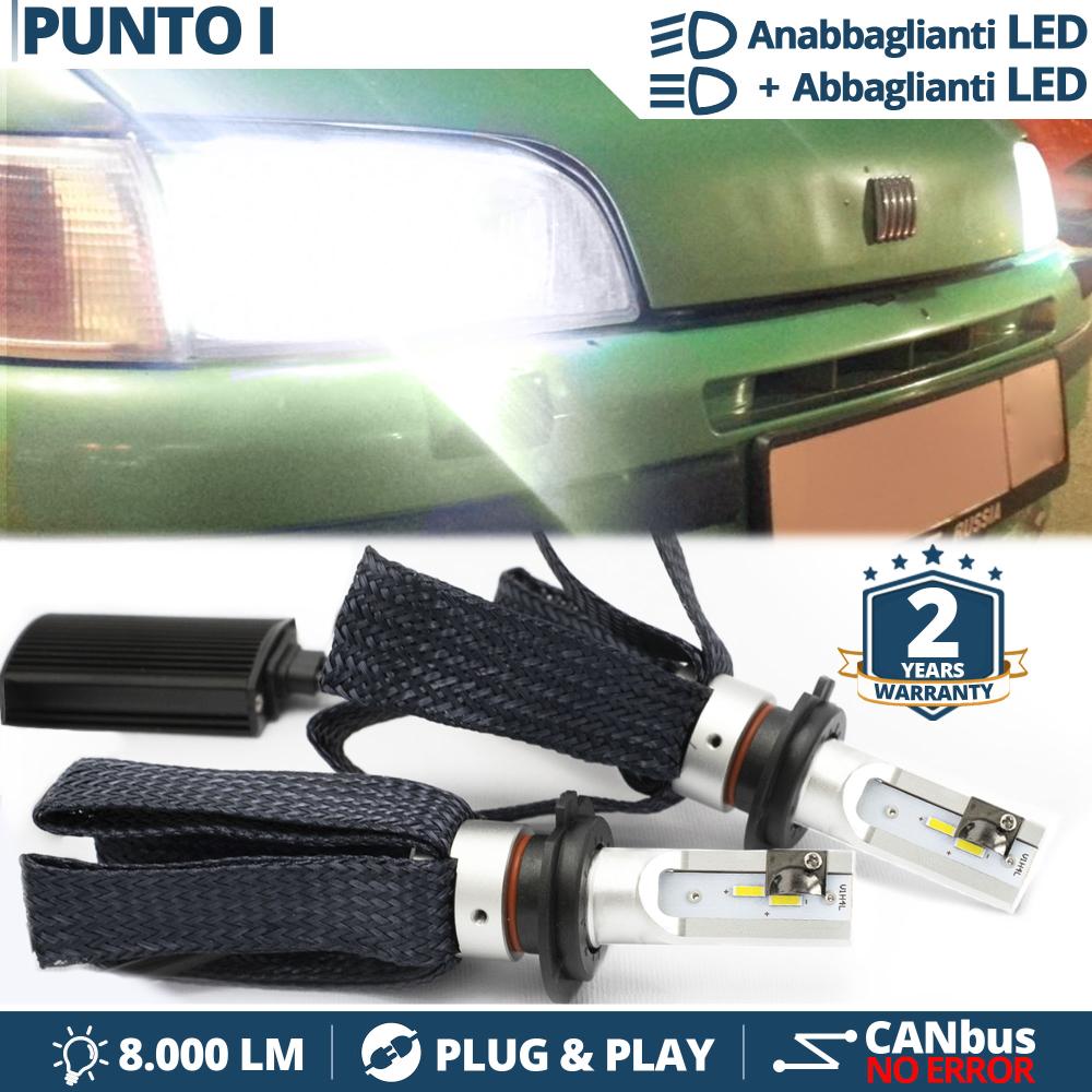 Lampade LED H4 per FIAT PUNTO 1 176 Luci Bianche Anabbaglianti +  Abbaglianti CANbus