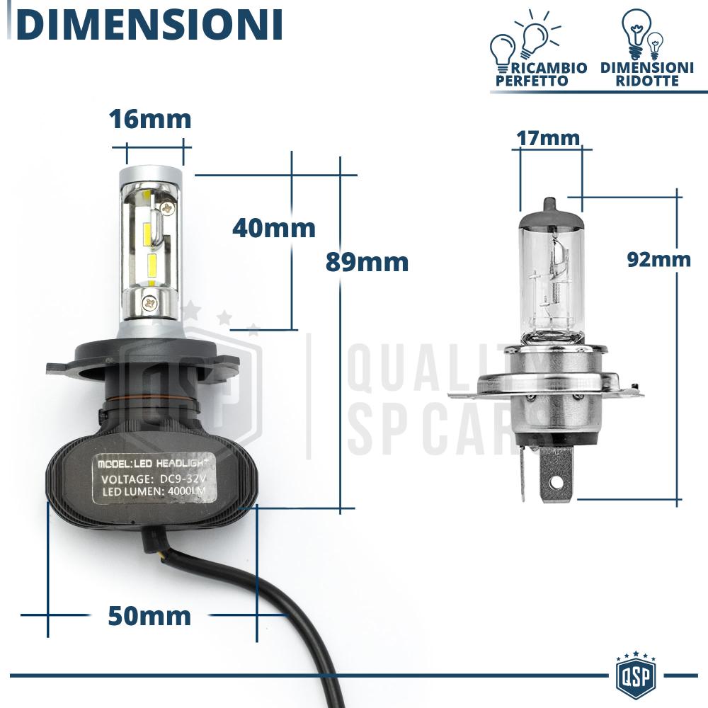 1x H4 FULL LED Birne Lampe Canbus  Abblendlicht + Fernlicht, Led  Scheinwerfer 6500K Weis Eis