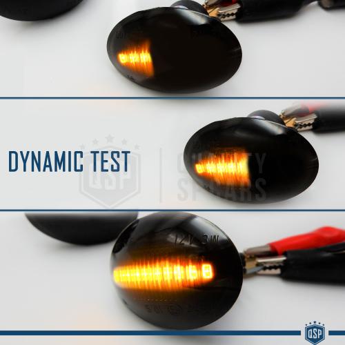Frecce LED Laterali Auto Dinamiche Sequenziali Nere Per FIAT, Omologate, CANbus No Error