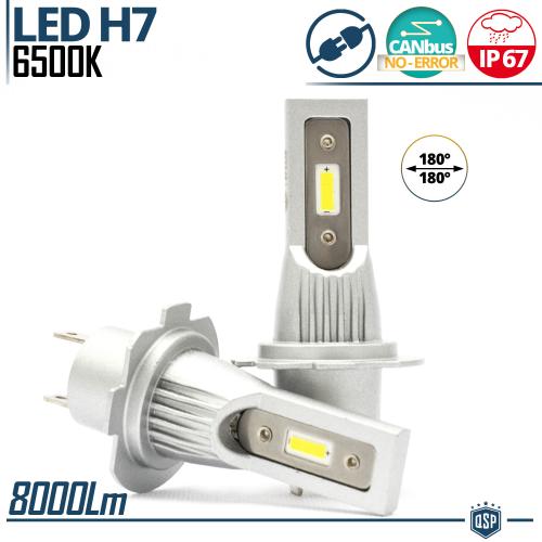 Kit LED H7 Feux Antibrouillard | Blanc Pur 6.500K Puissant 8000LM | CANbus Anti Erreur , Plug & Play