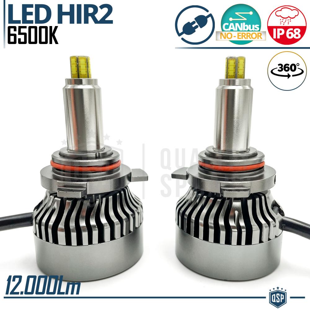 HIR2-HIR Full LED Kit CANbus, Powerful White Light 12000LM, Conversion  from HALOGEN 9012 to LED