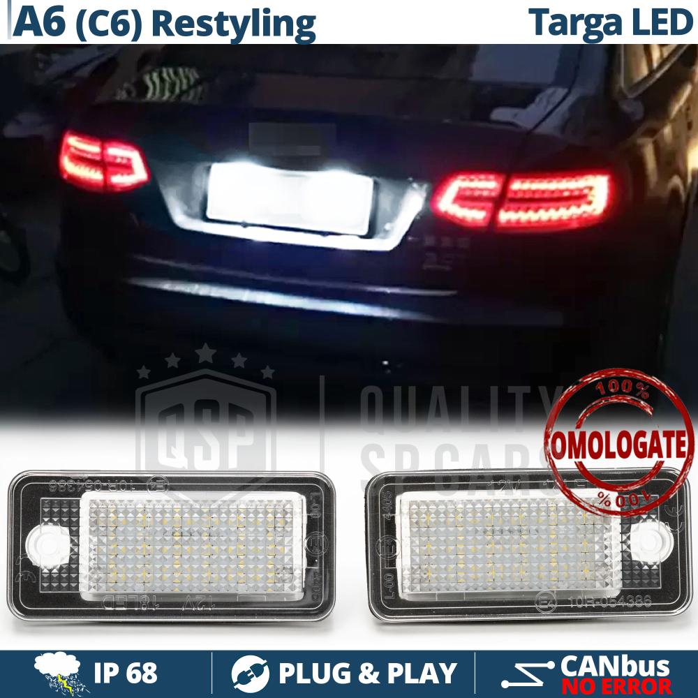 2 Kennzeichenbeleuchtung Led Für Audi A6 C6 Facelift, Canbus 6.500K Weiße  Eis, Plug & Play