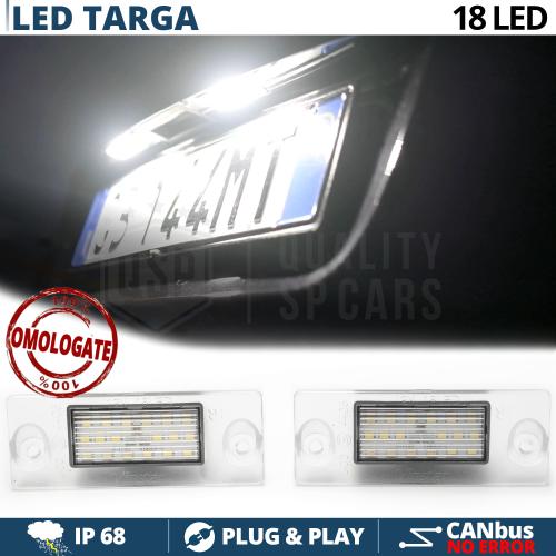 2 Placche Luci TARGA FULL LED PER AUDI A3 (8L) e A4 (B5), 18 LED 6.500K BIANCO GHIACCIO Plug & Play 