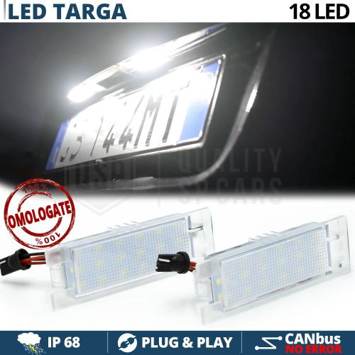 Placchette Luci Targa FULL LED per Fiat CANbus NO Errori | 18 LED Luce Potente BIANCO GHIACCIO