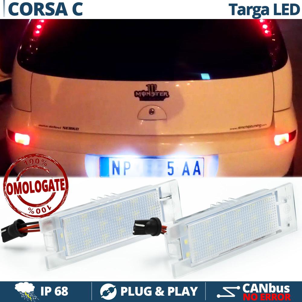 2 KENNZEICHENBELEUCHTUNG LED für OPEL CORSA C (00-06) | CANBUS 18 LED  6.500K Weißes Eis Plug & Play
