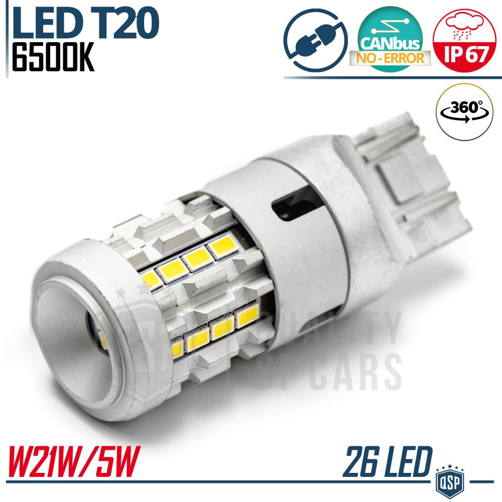 1pc T20 - LED Bulb CANbus | White Light 6500K | Plug & Play