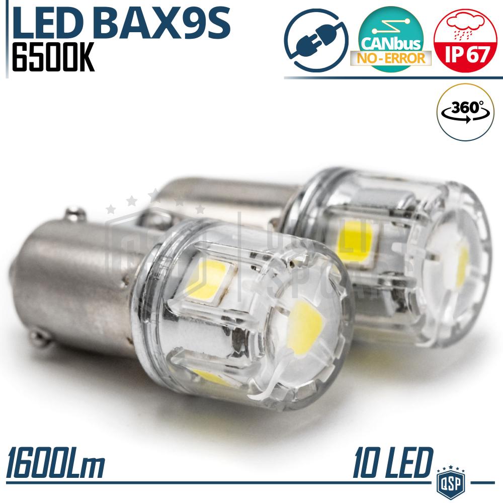 2pcs BAX9S H6W LED Bulbs Canbus, Led Parking Lights ICE White 6500K
