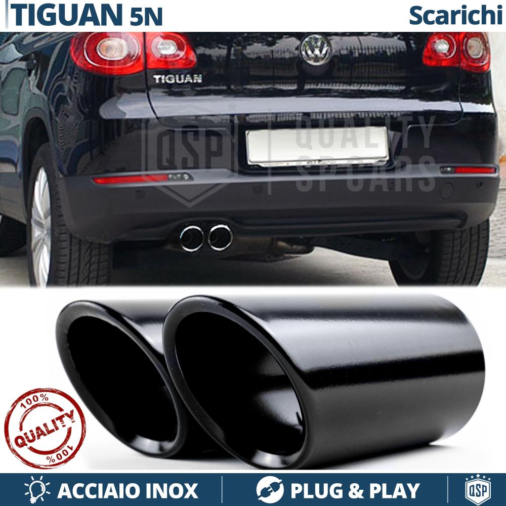 2 pcs EXHAUST TIPS for VW TIGUAN 5N 07-11 in Black Stainless STEEL