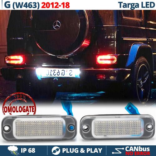 Luci Targa LED Per Mercedes CLASSE G W463 Restyling | Placchette Led CANbus, Luce Bianca 6500K