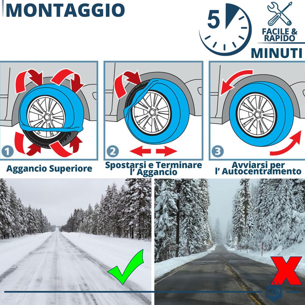 Calze da Neve per Subaru Forester 4, OMOLOGATE Italia e Europa EN