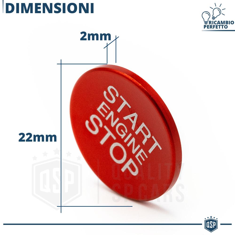 START STOP Red Button for Alfa 159  Engine Start Adhesive Button in  ALUMINIUM