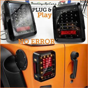 COUPLE TAILLIGHTS FULL LED PLUG AND PLAY FOR JEEP WRANGLER JK 2007> Stop, Reverse, Turn Light CANBUS Plug & Play, IP67 Waterproof and Dustproof