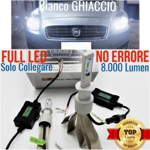 KIT LAMPADE FULL LED H1 PER FIAT CROMA Restyling 2007> FARI ANABBAGLIANTI CANBUS 6500K 8000LM BIANCO GHIACCIO