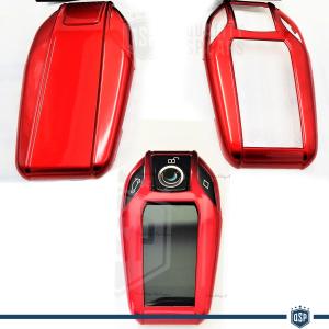 Cover Rigida Rosso Metallizzato, Guscio per Chiave Bmw X4 (G02) , Copertura Protezione Telecomando in ABS Termico