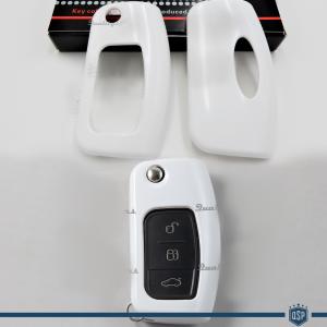 White Hard Remote Key Cover for Ford Fiesta VI Protector Shell Case in Thermal Abs