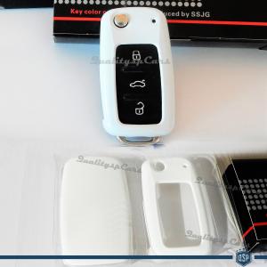 White Hard Remote Key Cover for VW TIGUAN I Protector Shell Case in Thermal Abs