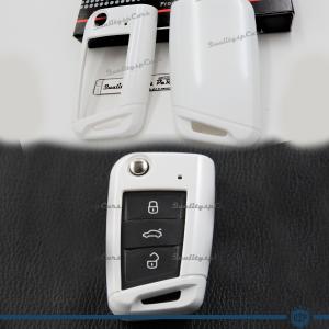 White Hard Remote Key Cover for Seat ARONA Protector Shell Case in Thermal Abs