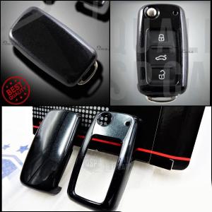 Black Hard Remote Key Cover for VW TIGUAN I Protector Shell Case in Thermal Abs