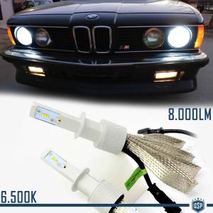 KIT FULL LED HEADLIGHT H1 FOR BMW 6 SERIES E24 (76-89) LOWBEAM CANBUS 6500K 8000LM WHITE ICE