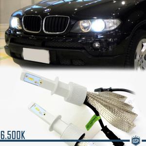 KIT FULL LED HEADLIGHT H1 FOR BMW X5 (E53) FROM 10/2003 LOWBEAM CANBUS 6500K 8000LM WHITE ICE