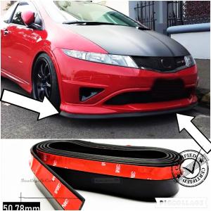 Adhesive SPOILER COMPATIBLE WITH HONDA, Bumper Lip or Side Skirt in BLACK EPDM flexible