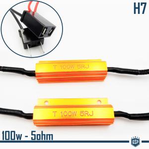 X2 Filtri RESISTENZE Corazzate CANBUS 100W-5 Ohm Plug & Play per Lampade Kit Led H7 SPEGNI SPIA Avaria Errore