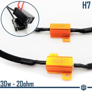 2x Résistances Filtres Supplémentaires 30W-20 OHM pour Ampoules kit LED H7 CANBUS Décodeur Sans Erreurs