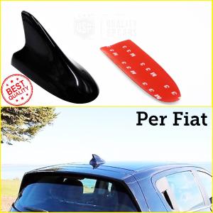 FAKE Car Antenna Adhesive SHARK FIN, Black Compatible with FIAT ABS Resin Sport Aesthetics