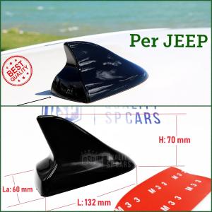 FAKE Car Antenna Adhesive SHARK FIN, Black Compatible with JEEP ABS Resin Sport Aesthetics