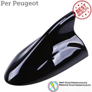 FAKE Car Antenna Adhesive SHARK FIN, Black Compatible with PEUGEOT ABS Resin Sport Aesthetics
