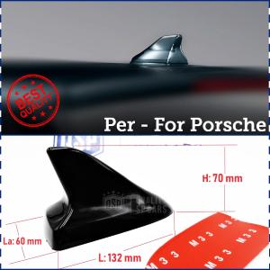 FAKE Car Antenna Adhesive SHARK FIN, Black Compatible with PORSCHE ABS Resin Sport Aesthetics