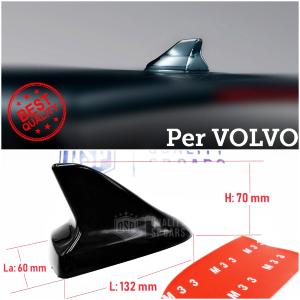 Falsa Antena Adhesiva de Coche Aleta de Tiburón Compatible con VOLVO Estética Sport de Resina ABS negro