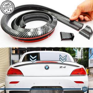 Adhesive Rear SPOILER FOR BMW Z SERIES, for Trunk / Roof Lip Wing in BLACK Carbon Fiber Effect EPDM flexible