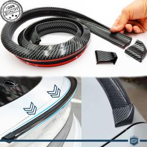 Adhesive Rear SPOILER Compatible with FERRARI, for Trunk / Roof Lip Wing in BLACK Carbon Fiber Effect EPDM flexible